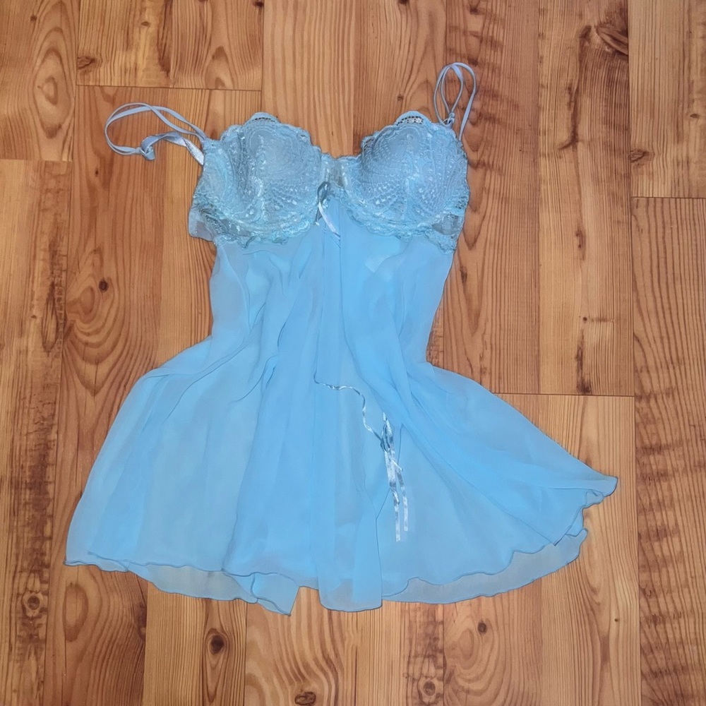 Baby blue lingerie bra